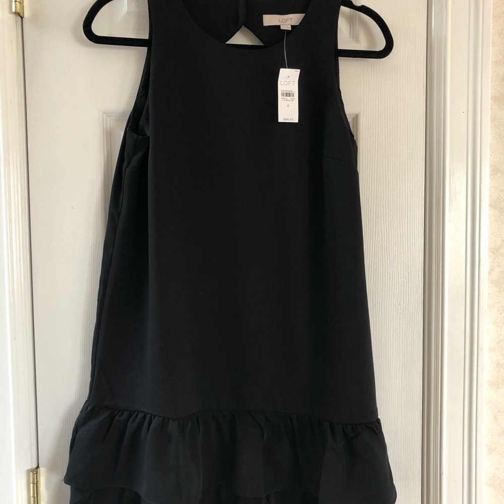 LOFT NWT Perfect little black dress! Size 6 34” long. Side zipper. A must have!